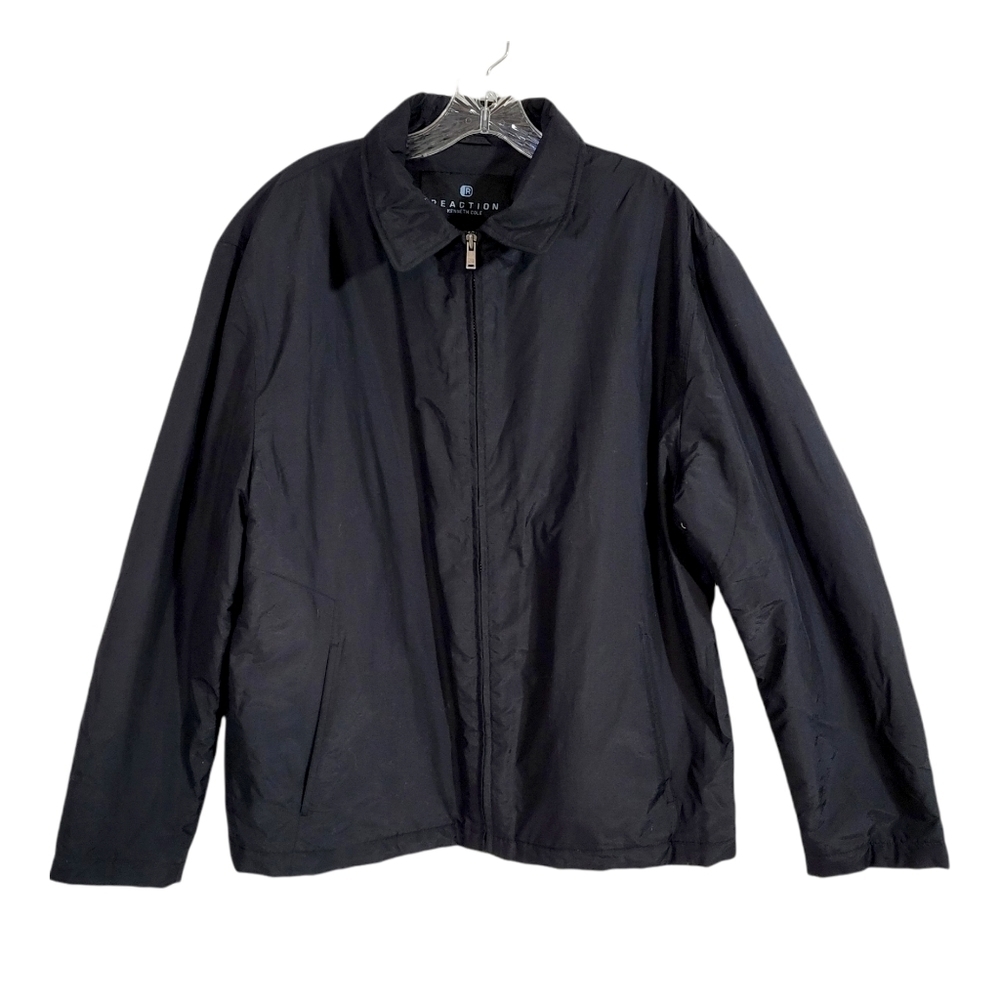 Kenneth Cole Black Nylon Heavy Zip Up Men's Jacket